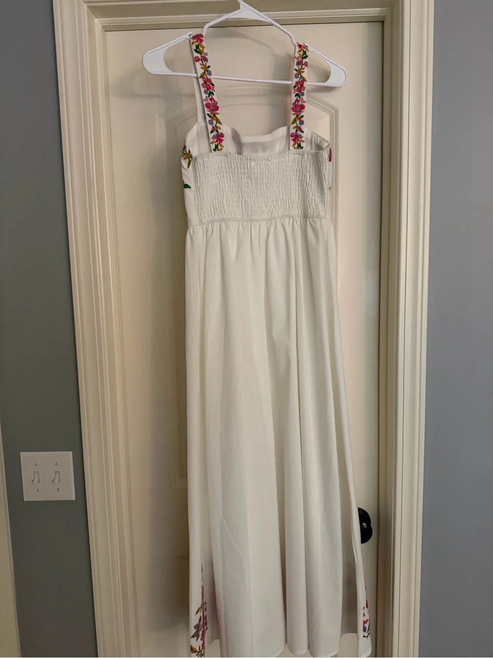White Floral Embroidered Sundress